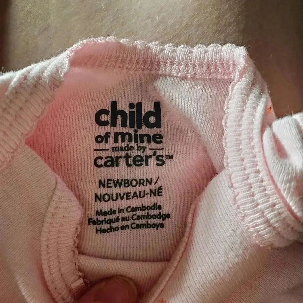 Carter's Baby Girl NB Newborn Bodysuit Top Bundle